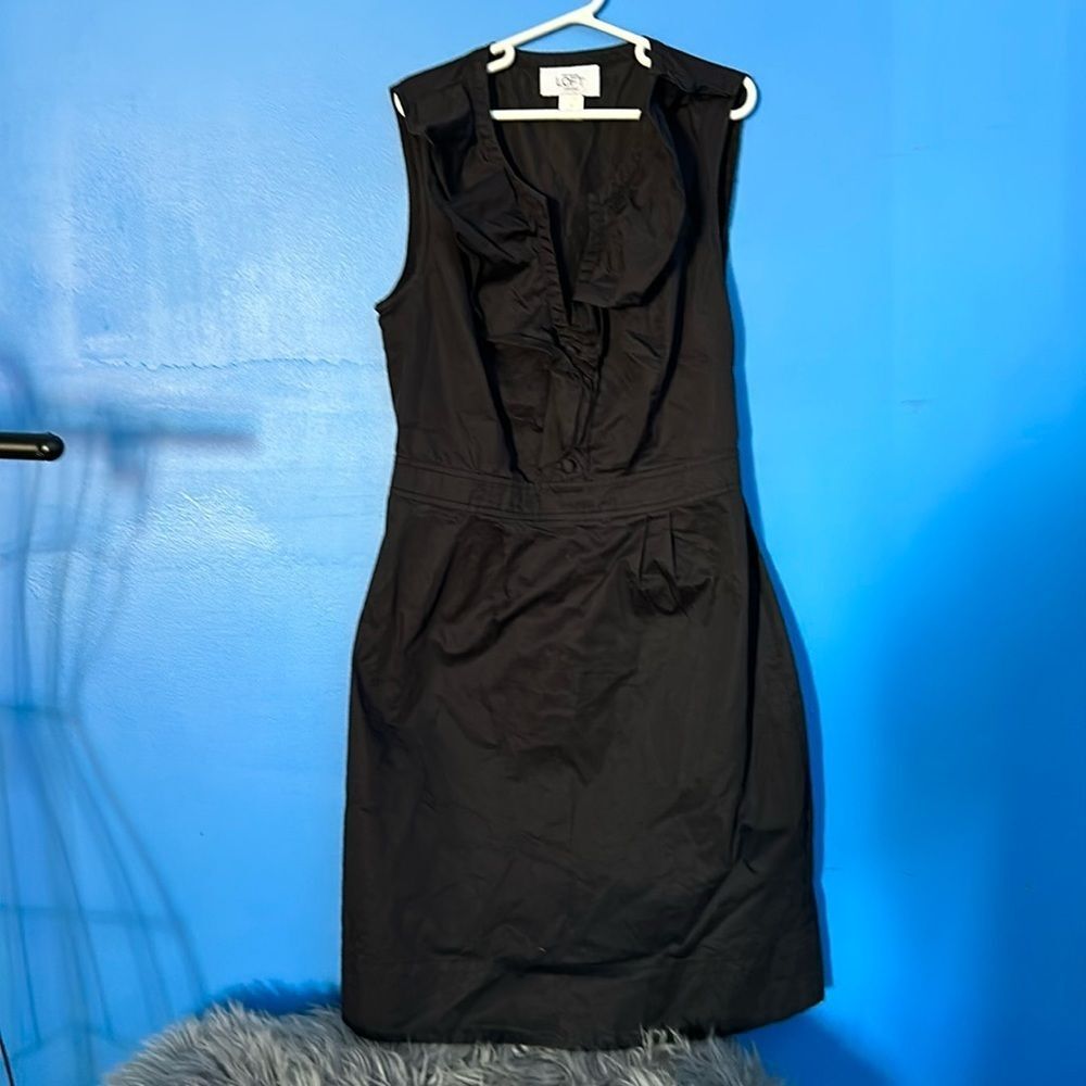 Ann Taylor LOFT Black Sleeveless Dress Size 2P Petite Classic Career Wear